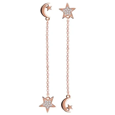 Abbildung von Unendlich U Fashion Mond Stern Damen Ohrhänger 925 Sterling Silber Zirkonia Ohrringe Ohrschmuck, Rosegold