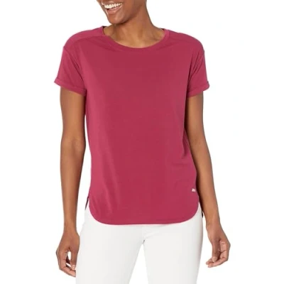 Abbildung von Amazon Essentials Damen Leichtes Fitness T Shirt mit Rundhalsausschnitt und lockerer Passform (in Übergröße erhältlich), Rubinrot, XL