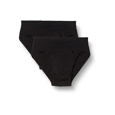 Abbildung von Schiesser Herren 2 PACK Slip Authentic, schwarz/black, 7/XL