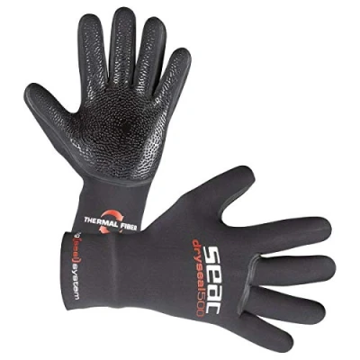 Abbildung von Seac Dry Seal, High Stretch Premium Neopren Tauchhandschuhe, 5 mm für Herren und Damen, Schwarz, L