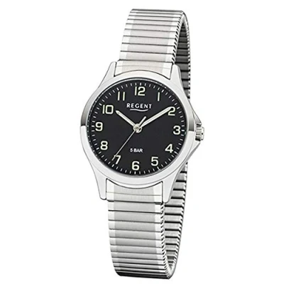 Abbildung von Regent Damen Analog Quarz Uhr mit Edelstahl Armband 12310169