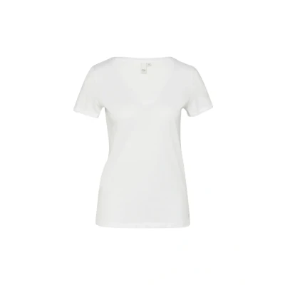 Abbildung von QS Damen 2162977 T Shirt V Neck, weiß, Medium