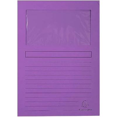 Abbildung von Exacompta 50101E Packung mit 100 Fenstermappen Forever, 120 g/m² Recycling Papier, 22 x 31cm für DIN A4, 1 Pack, Violett