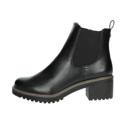 Abbildung von MARCO TOZZI Damen Chelsea Boots Vegan mit Blockabsatz, Schwarz (Black), 37 EU