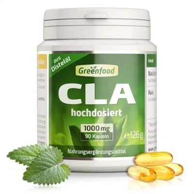 Abbildung von CLA, 1000 mg, 90 Kapseln, hochdosiert, konjugierte Linolsäure aus Distelöl ohne künstliche Zusätze, Gentechnik