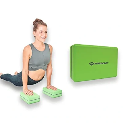 Abbildung von Schildkröt Unisex Erwachsene Yoga, Pilates Block, Yogaklotz, Meditation, Dehnhilfe, griffiger und weicher Hartschaum, Grün, 960130, One Size