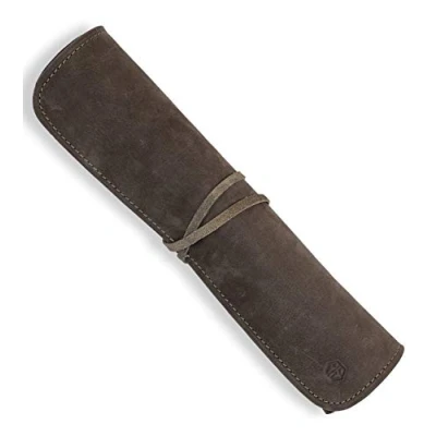 Abbildung von Angus Stoke Messertasche Kochmesser Premium Leder Kochmesserrolle groß Messer Tasche Köche Kochtasche Noah (Olive Grün)