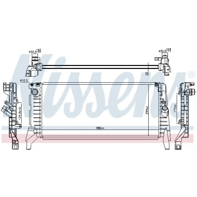 Abbildung von NISSENS 606391 Kühler, Motorkühlung Aluminium 680 299 22 Kühlrippen gelötet
