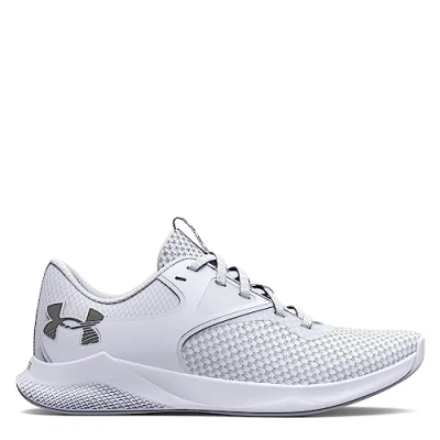 Abbildung von Under Armour Damen UA W Charged Aurora 2 Trainingschuhe, White/White/Metallic Warm Silver, 38.5 EU