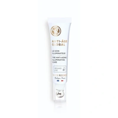 Abbildung von Yves Rocher Anti AGE GLOBAL Ausstrahlungspflege Augen Aging Pflege gegen Falten und Augenringe Leichte Gel Textur für ein angenehmes, kühles Gefühl 15 ml