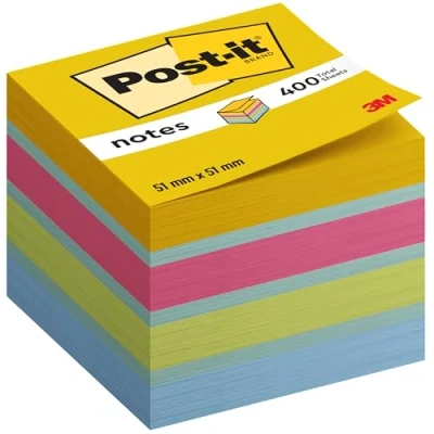 Abbildung von Post it Mini Würfel, Ultrafarben, 51 x mm, 400 Blatt Selbstklebende Notizzettel für Notizen, To Do Listen und Erinnerungen