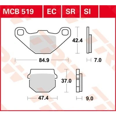 Abbildung von TRW Organic Allround MCB519 Bremsbelagsatz