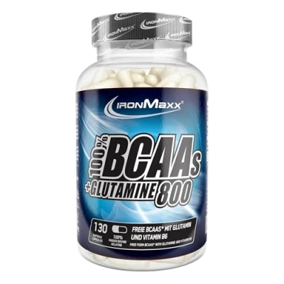Abbildung von IronMaxx BCAA&#039;s + Glutamine 800 (130 Tricaps®) BCAA Kapseln, zuckerfrei und frei von Konservierungsstoffen Hochdosierte Aminosäurekapseln inklusive allen BCAAs L Glutamin
