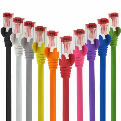 Abbildung von CAT6 Netzwerk Kabel 10x 2m Schirmung SFTP CAT.6 RJ45 Patch Ethernet DSL LAN Router Switch Modem Patchfeld 10 Farben