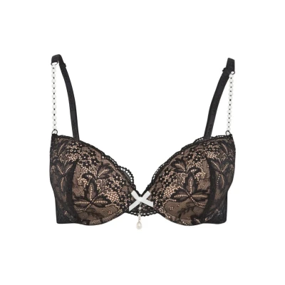 Abbildung von Lascana SEXY Pearl Pushup BH, Damen, Größe: 70B, Black/creme