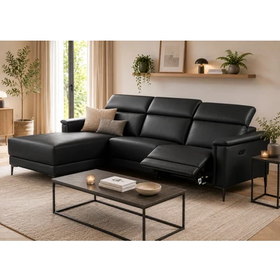 Abbildung von Home affaire Ecksofa »Lund, L Form, 261cm, man. o. elektr. Relaxfunktion (mit USB A)« und Kopfteilverstellung