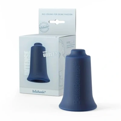 Abbildung von BellaBambi® original Schröpfglas intensives Cupping für Sport &amp; Massage perfekter Faszien Triggerpunkt Cup bei Verspannung von Kopf bis Fuß Made in Germany Intensität Intense Nachtblau