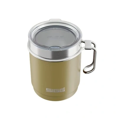 Abbildung von SIGG Camp Thermobecher Travel Mug Sand Mit Tritan Deckel &amp; Henkel Spülmaschinenfest BPA frei 18/8 Edelstahl Camping Wandern Dunkel Beige 0,36L