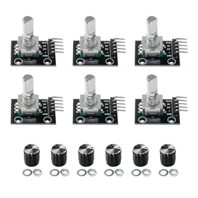 Abbildung von 5 Stücke KY 040 Rotary Encoder Modul,360 Grad Drehgebermodul,Potentiometer digitale Impulsausgang elektronische Bausteine Für Automobilelektronik Multimedia Audio.