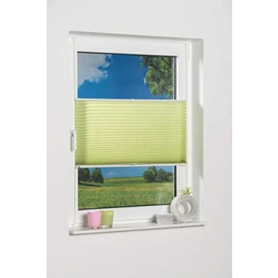 Abbildung von K home Klemmfix Plissee Grün 50 x 130 cm (B L) Lichtschutz +++ Moderne Crushed Optik
