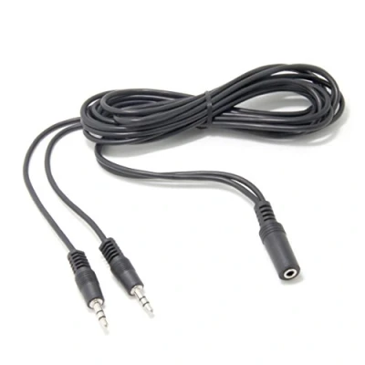 Abbildung von Ancable 3,5 mm Stereo Buchse auf 2 Männliche Y Splitter Audiokabel 1,8M, Dual Stecker AUX Mic Klinke Kabel für Lautsprecher, Kopfhörer, PC, Laptop, Aluminium