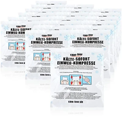 Abbildung von com four® 20x Einweg Kälte Sofort Kompresse zum Knicken 15 x 17 cm, Kältepack sofortigen Kühlen, Kühlpack für Erste Hilfe Maßnahmen, Kühlkissen zur äußerlichen Anwendung (20 Stück 15x17cm)