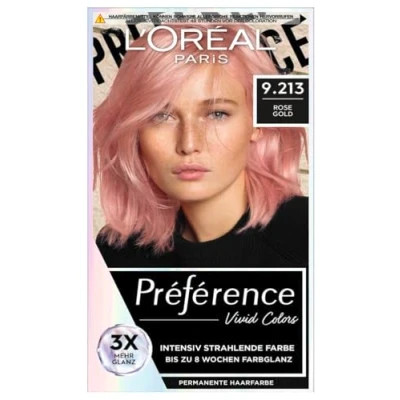Abbildung von L&#039;Oréal Paris intensive dauerhafte Haarfarbe, Bis zu 8 Wochen glänzendes Haar und Farbe, Préférence Vivid Colors, Farbe: 9.213 ROSE GOLD, 1 Stück