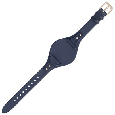 Abbildung von Fossil Uhrenarmband 18mm Leder Blau Rosegold ES 3838 LB ES3838