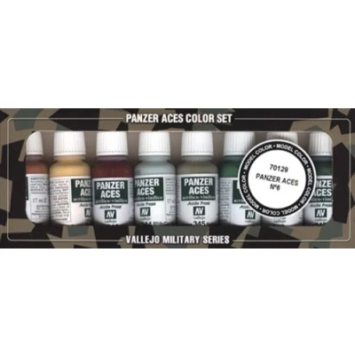 Abbildung von Vallejo 070129 Farbset, Set 6 Panzer Hauttöne und Tarnung, 8x17 ml