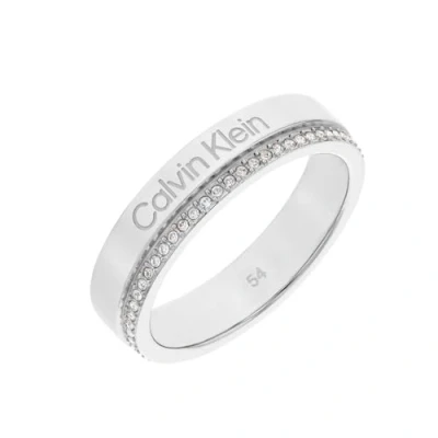 Abbildung von Calvin Klein Minimal Linear Ring silvercoloured, Damen, Größe: 52, Silver coloured