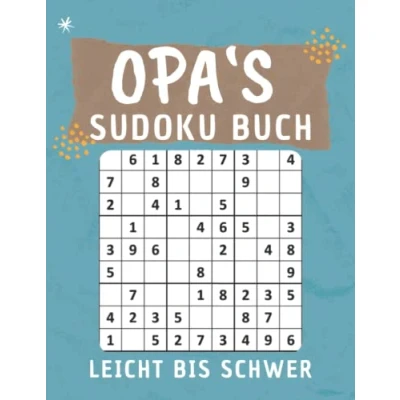 Abbildung von Opas Sudoku Buch Leicht bis Schwer: 120 Großdruck Rätsel für senioren und Großeltern mit Lösungen Geschenkideen opa zu weihnachten geburtstag