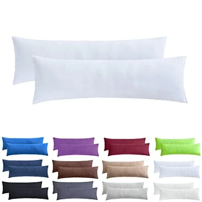 Abbildung von NatureMark 2er Pack Jersey Kissenbezug Kissenhülle Kissenbezüge Seitenschläferkissen Nackenkissen viele Größen und Farben ÖKO TEX (40 x 145 cm (Seitenschläfer/Stillkissenbezug), Weiß)