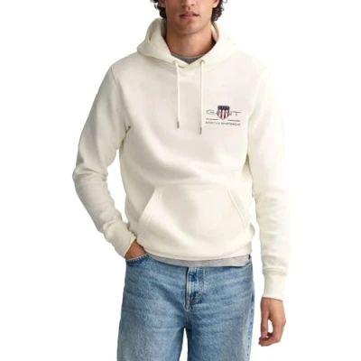 Abbildung von GANT Medium Archive Shield Hoodie Sweatshirt, Herren, Größe: XL, Eggshell