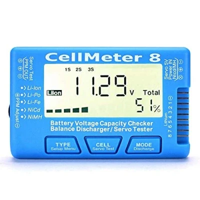 Abbildung von ICQUANZX RC 8 Digitaler Batteriekapazitätsprüfer Servotester LCD Hintergrundbeleuchtung für LiPo Life Li Ion NiMH Nicd