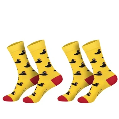 Abbildung von Damen Jungen Mädchen Socken (2 Paar) witzig bunt 36 41 Quietscheente