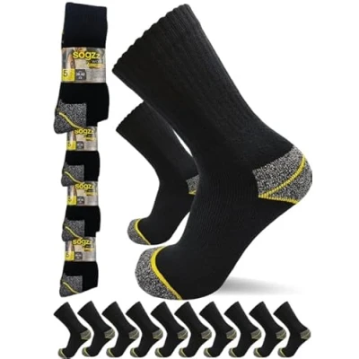 Abbildung von sogzz Arbeitssocken Herren 20 Paar Arbeit Socken, Arbeitersocken z.B. für Arbeitsschuhe, Work Socks, Modell: Basic, 47 50, Schwarz/Grau