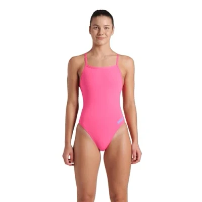 Abbildung von Arena Damen Women&#039;s Team Challenge Solid One Piece Swimsuit, Shocking Pink Blue River, 34 EU