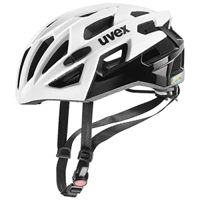 Abbildung von uvex race 7 sicherer Performance Helm für Damen und Herren individuelle Größenanpassung extra Aufprall Schutz white black 55 61 cm