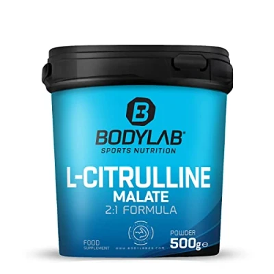 Abbildung von Bodylab24 L Citrulline Malate 500g, 5g Citrullin Malat je Tagesdosis, Formel im Verhältnis 2:1, perfekt für hochintensive Workouts, geschmacksneutrales Pulver