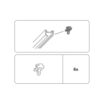 Abbildung von GARDINIA Feststeller für Aluminiumschienen 13 mm und Aluminium Vorhangschienen, Zwischenfeststeller Gardinenschienen, Kunststoff, Schwarz, Serie Alu VHS Set Lucy, 6 Stück