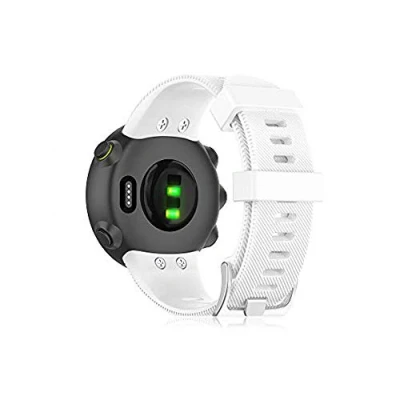Abbildung von Buwico Armband Kompatibel mit Garmin Forerunner 45 /Forerunner 45S, Ersatz Silikon Uhrenarmbänder Handgelenk Uhrband Sport Uhr Wechselarmbänder (Weiß)