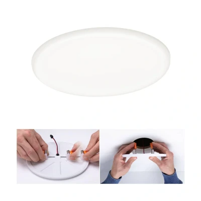 Abbildung von Paulmann 92392 LED Panel Einbauleuchte Veluna VariFit IP44 185mm rund incl. 1x17,5 Watt Deckenleuchte Satin Kunststoff 4000 K, Neutralweiß