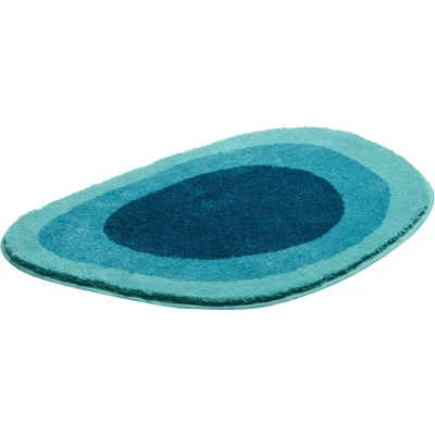 Abbildung von Grund Badteppich 100% Polyacryl, ultra soft, rutschfest, ÖKO TEX zertifiziert, 5 Jahre Garantie, LAKE, WC Vorlage o.A. 50x75 cm, türkis