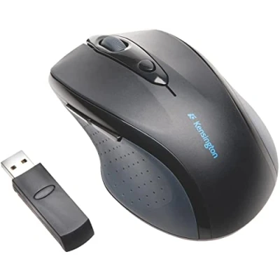 Abbildung von Kensington Kabellose ergonomische Full Size Maus, Wireless Pro Fit Computermaus für Laptop, Desktop und Gaming, mit 2.4GHz, USB Verbindung, 2 DPI Einstellungen, Inkl. AA Batterien, Schwarz, K72370EU