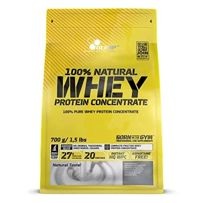 Abbildung von Olimp 100% Natural Whey Protein Concentrate Reines Proteinpulver, Unterstützung beim Muskelaufbau, Niedriger Fett und Zuckergehalt, 700g