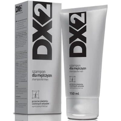 Abbildung von Aflofarm DX2 Shampoo for men against greying of dark hair 150ml, contains photopigments that protect natural color cause its gradual dimming by