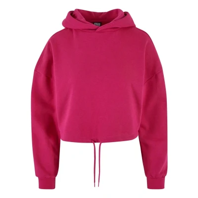 Abbildung von Urban Classics Cropped Kapuzenpullover, Damen, Größe: Large, Hibiskuspink