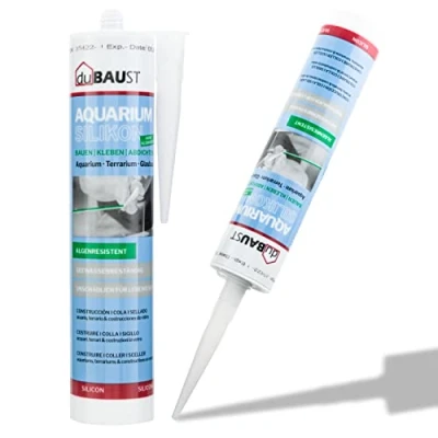 Abbildung von dubaust SAQ24 Aquarium Silikon 310ml Kartusche für Süsswasser und Meerwasser Aquarien Terrarium Glaskonstruktionen Aquariumkleber (Transparent)