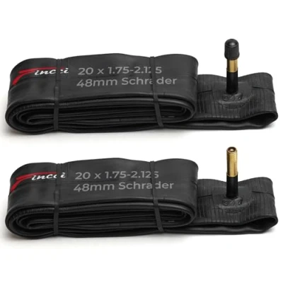 Abbildung von Fincci fahrradschlauch 20 Zoll Paar BMX x 1.75 1.95 2.00 2.1 mit Schrader 48 mm Autoventil Schlauch für Kinderfahrräder, Fahrrad, klapprad 2er Pack