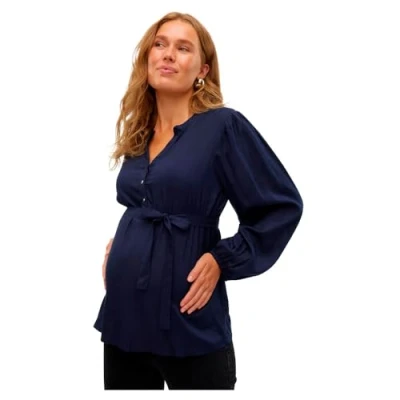 Abbildung von MAMA.LICIOUS Damen MLMERCY LIA L/S WO TOP 2F NOOS Blusen, Navy Blazer, Small